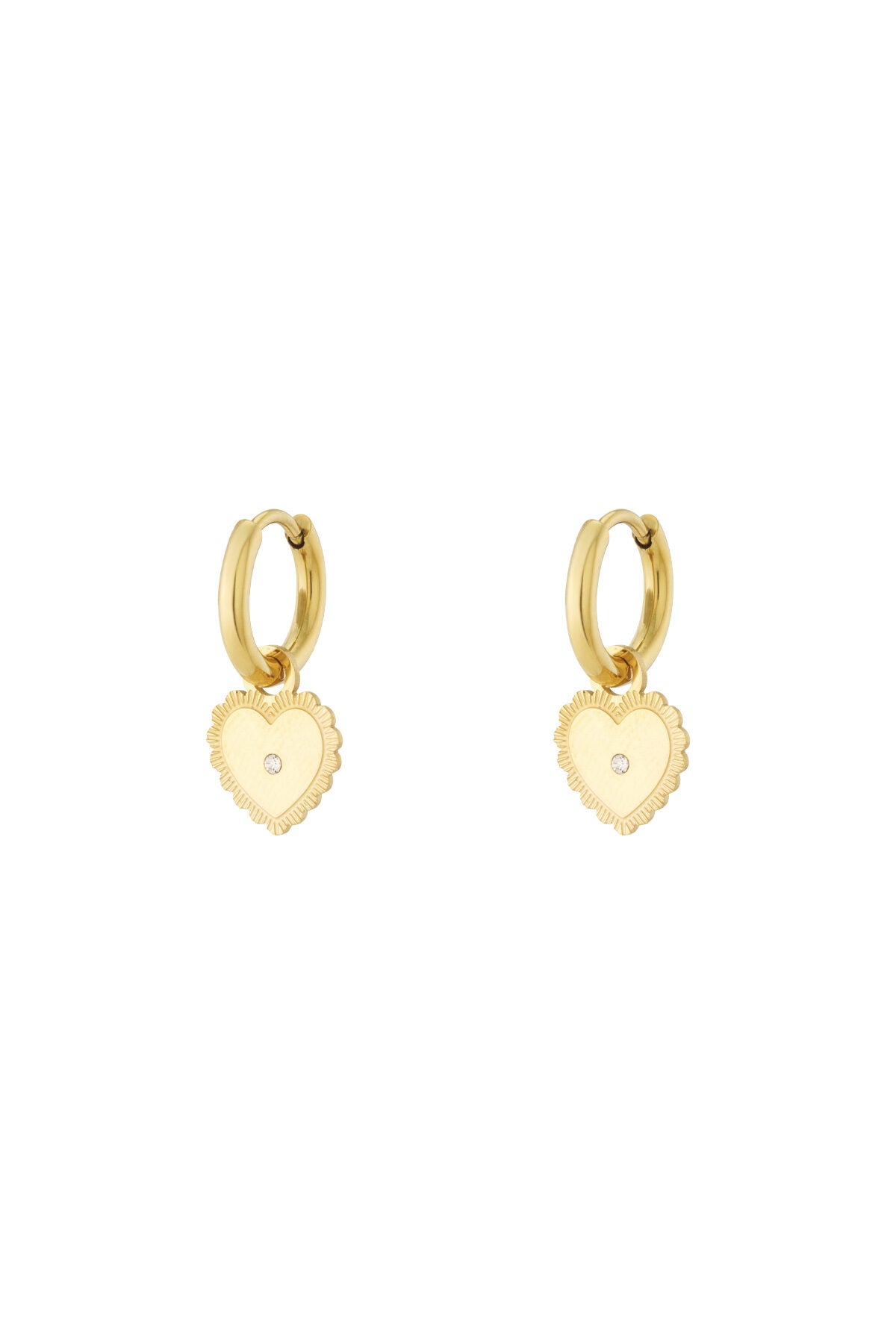 Mini dot heart earrings