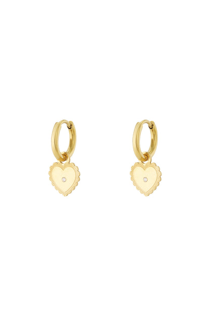 Mini dot heart earrings