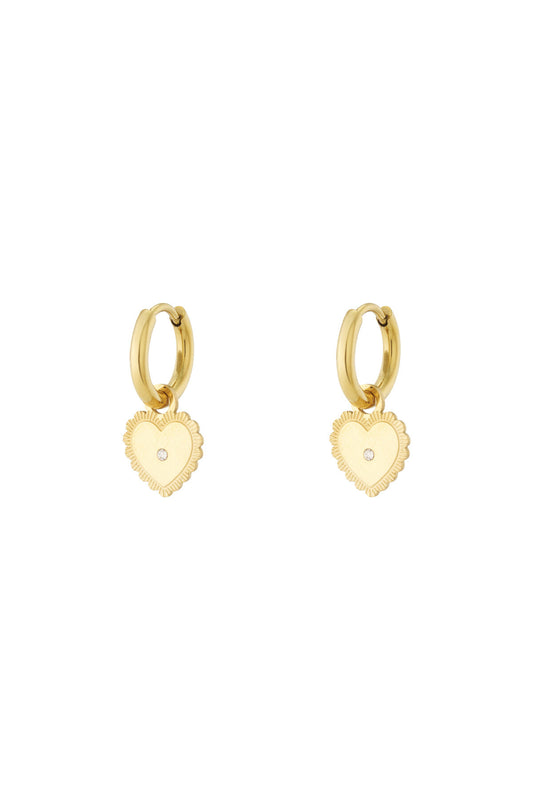 Mini dot heart earrings