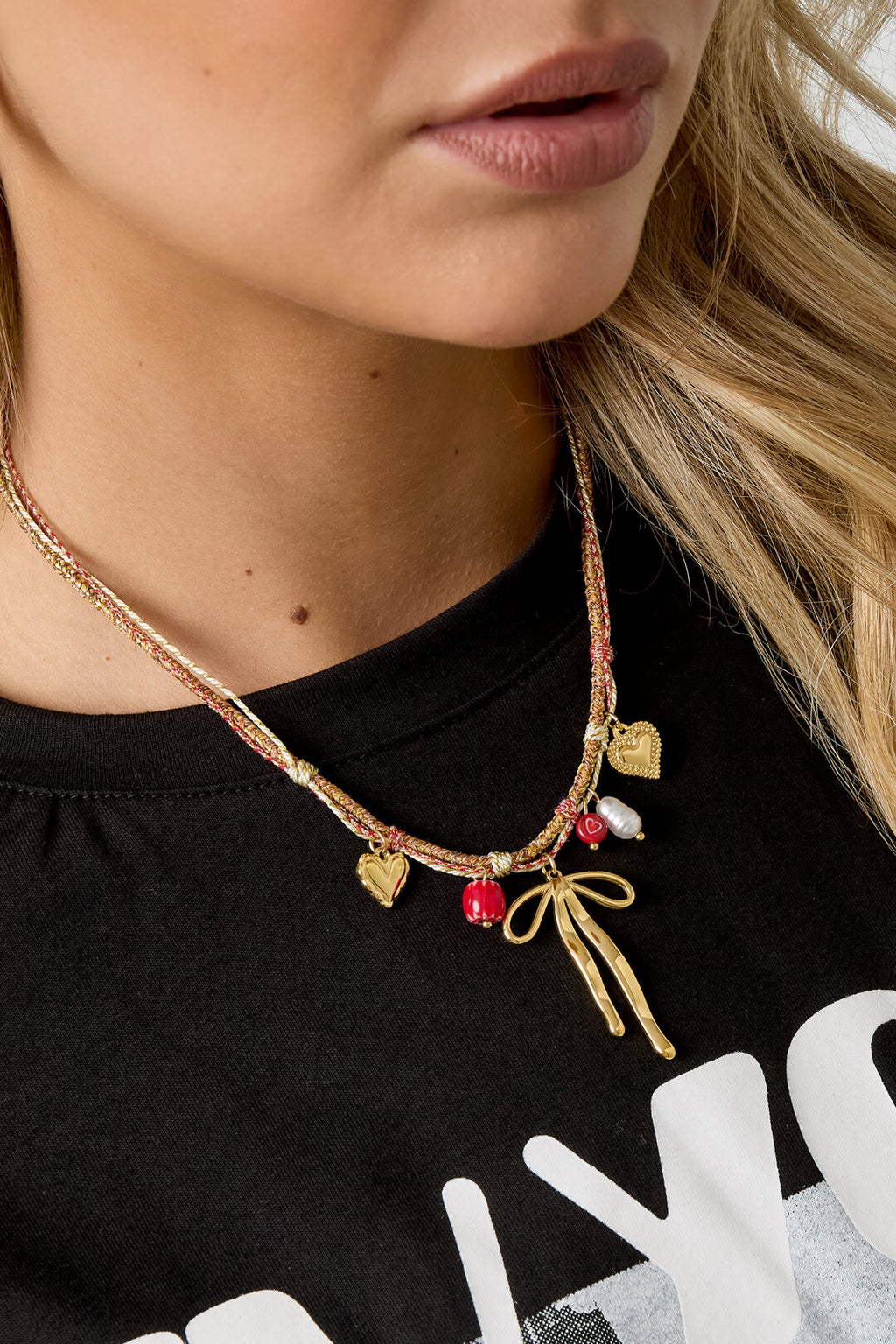 Stainless Steel Pendant necklaces Bow Knot Casual Daily Simple Series Women's jewelry