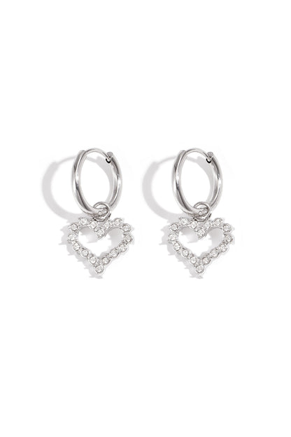 Rhinestone heart Earring