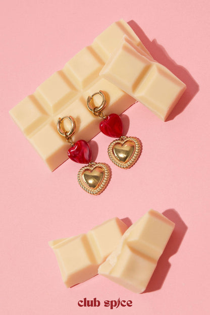 Heart-shaped pendant earrings