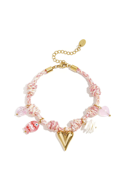 Rope Charm Bracelets Heart Sweet Daily Romantic Series Women's jewelry