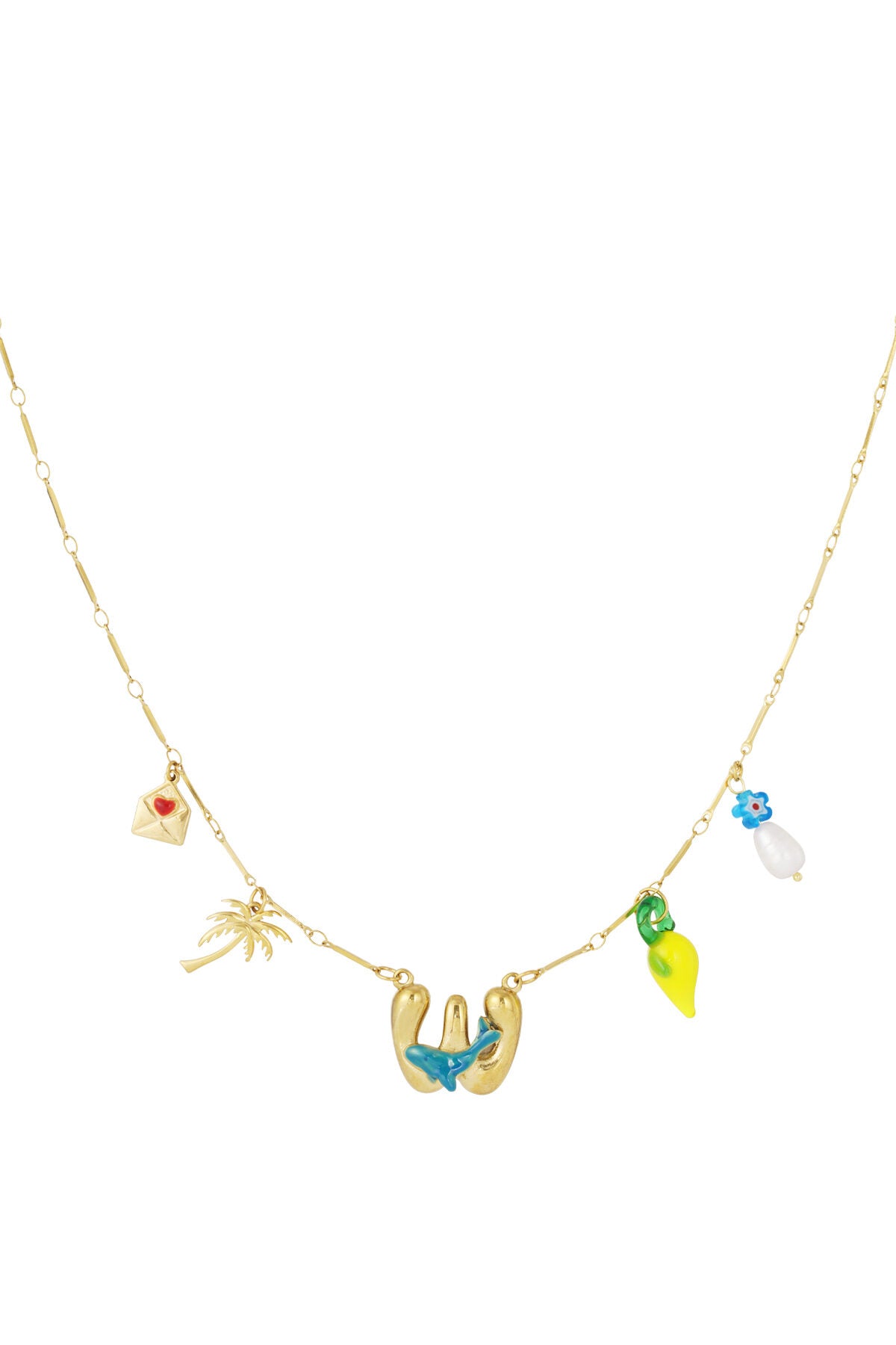 Happy Initials necklace with charms