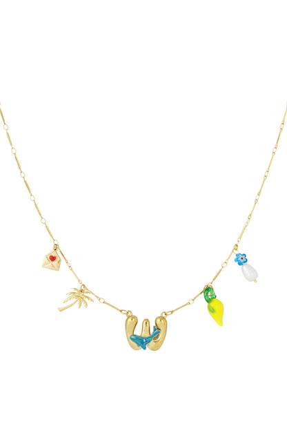Happy Initials necklace with charms