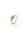 Ring with square stones