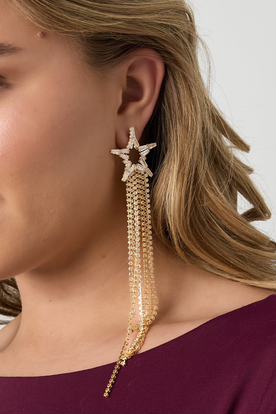 Copper Dangle Earrings Star Elegant Christmas Luxurious Series Women's jewelry