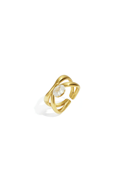 Stainless Steel Gemstone Rings lines Simple Daily Simple Series Women's jewelry