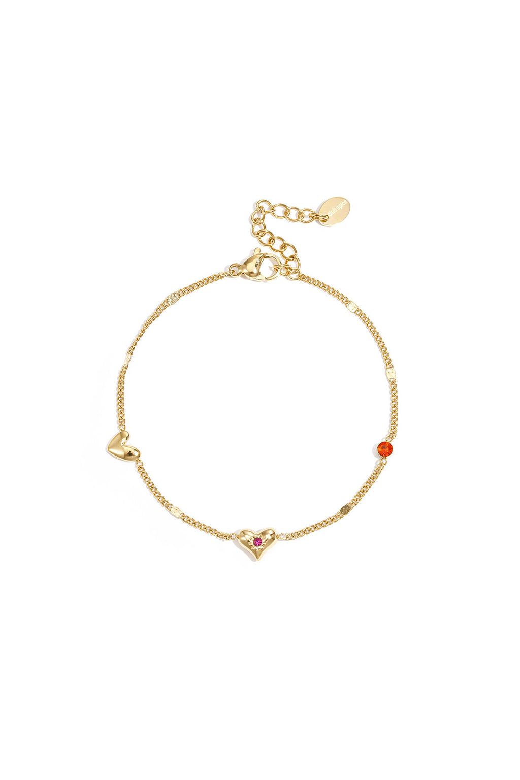 Bracelet with heart and stone pattern