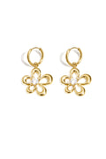 Earrings with coral-shaped flower and stone detail