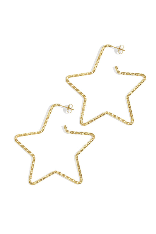 Stainless Steel Hoop Earrings Star Casual Daily Simple Series Women's jewelry