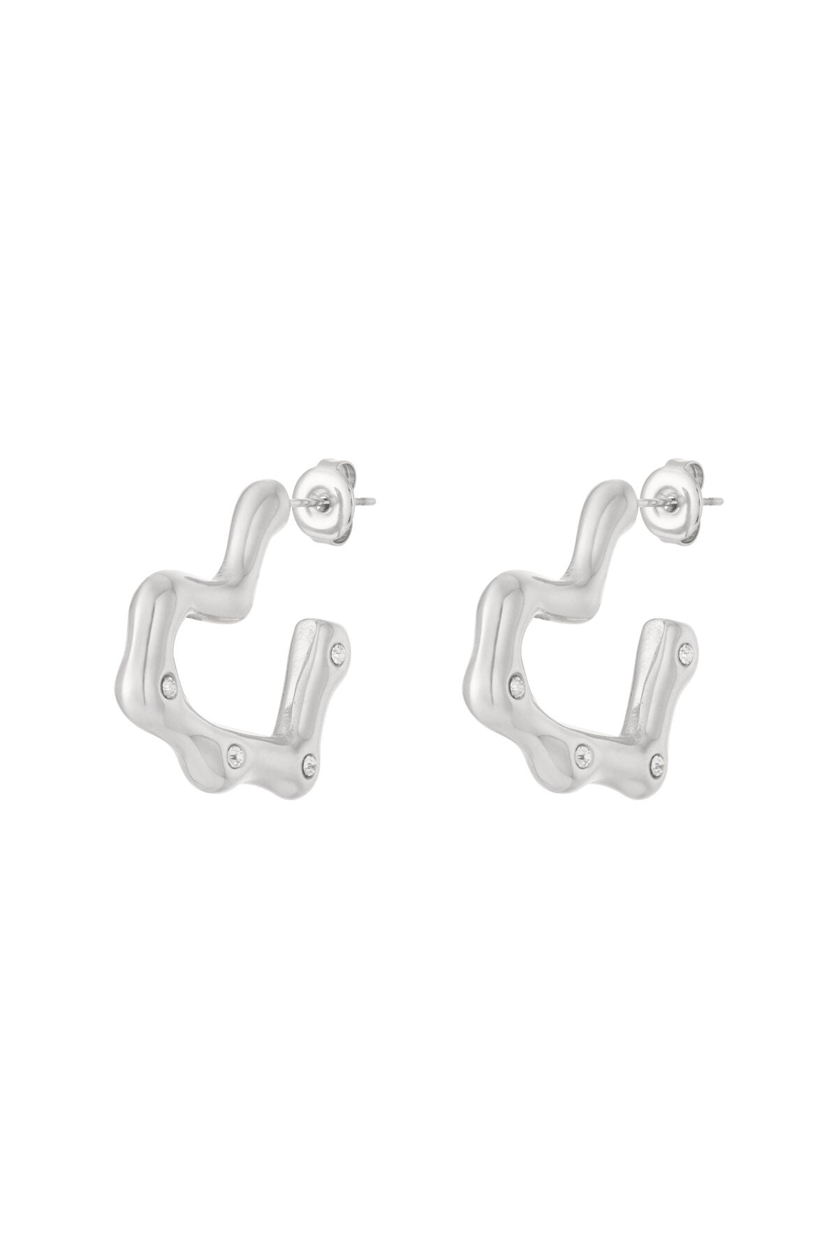 Stainless Steel Hoop Earrings Heart Daily Daily  Women's jewelry