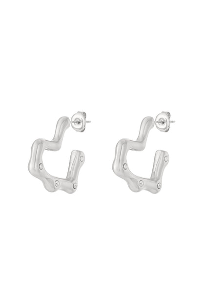 Stainless Steel Hoop Earrings Heart Daily Daily  Women's jewelry