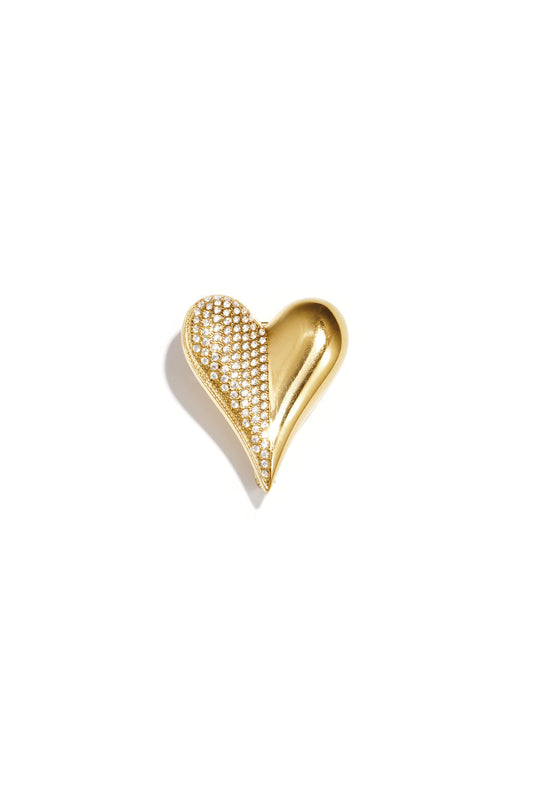 Heart-shaped brooch with stones