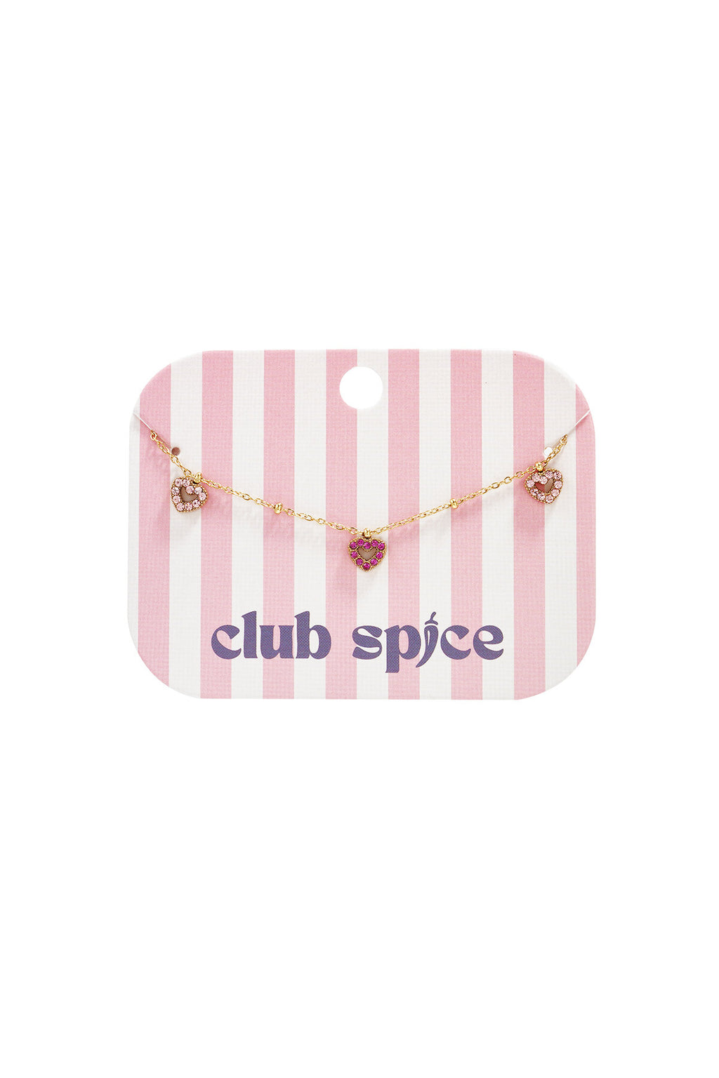 Bracelet with pink stones in hearts