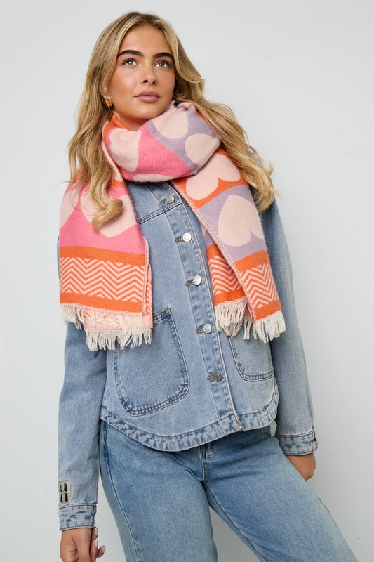 Scarf with hearts