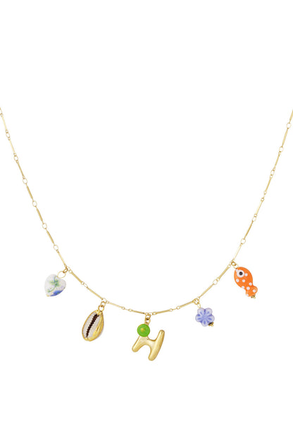 Happy Initials necklace with charms