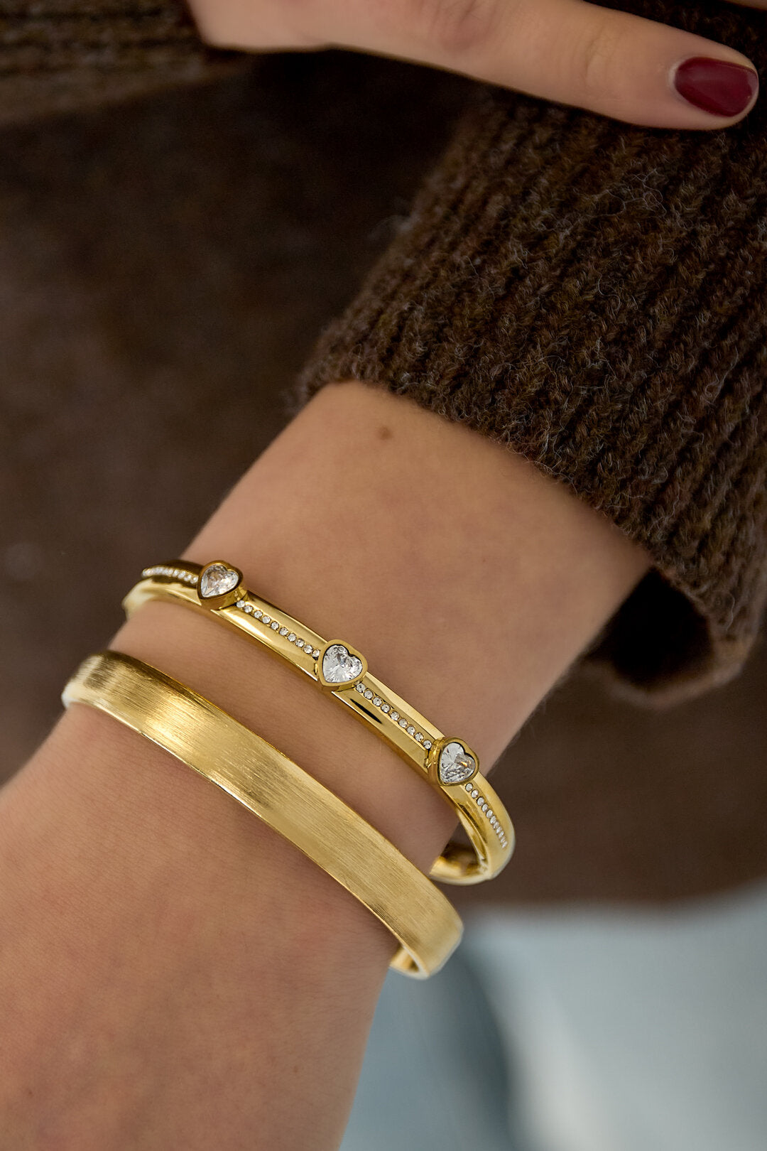 Stainless Steel Bangles Heart Casual Daily Simple Series Women's jewelry